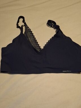 Nautica Navy Blue Lace Back Padded Bralette